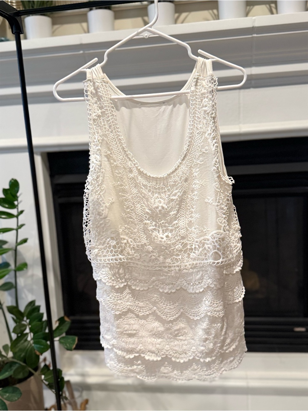 Lulu's Ivory Crochet Lace Tank Top